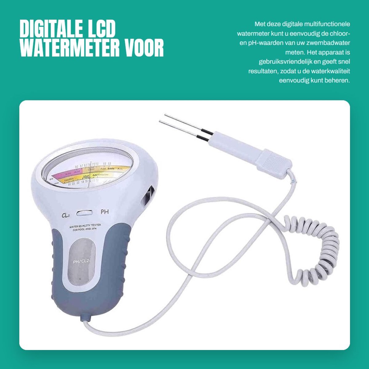 Dailygoods - Digitale LCD Watermeter voor Zwembadkwaliteit