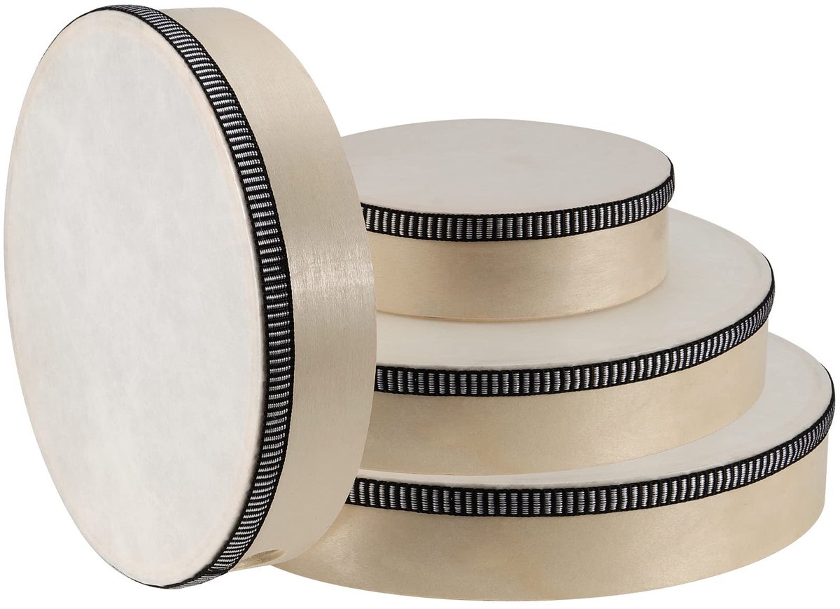 Dailygoods- Handdrumset Gelaagd Hout - Houten Frame Drum - Percussiedrum - 4 Maten - Muziekinstrument - Glad, Braamvrij Oppervlak