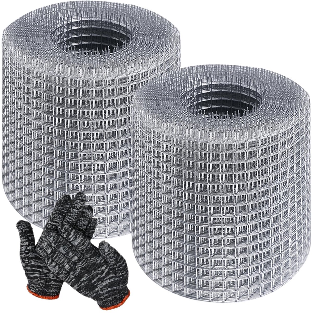 Dailygoods- Draadgaas Roestvrij Staal - 2 Rollen - 10 cm x 8 m - Knaagdierbescherming - Fijnmazig Gaas - Inclusief Handschoenen