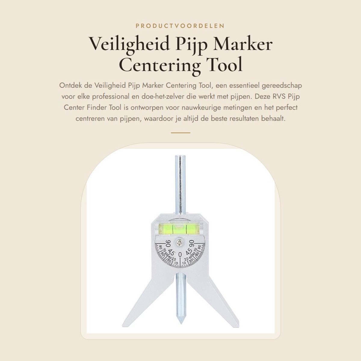 Dailygoods- Pijpmarker RVS - Verstelbare Dial - Y Type Hoofd - Center Finder Tool - Inbussleutel - 4 Inch Grootte - Pijpcutter