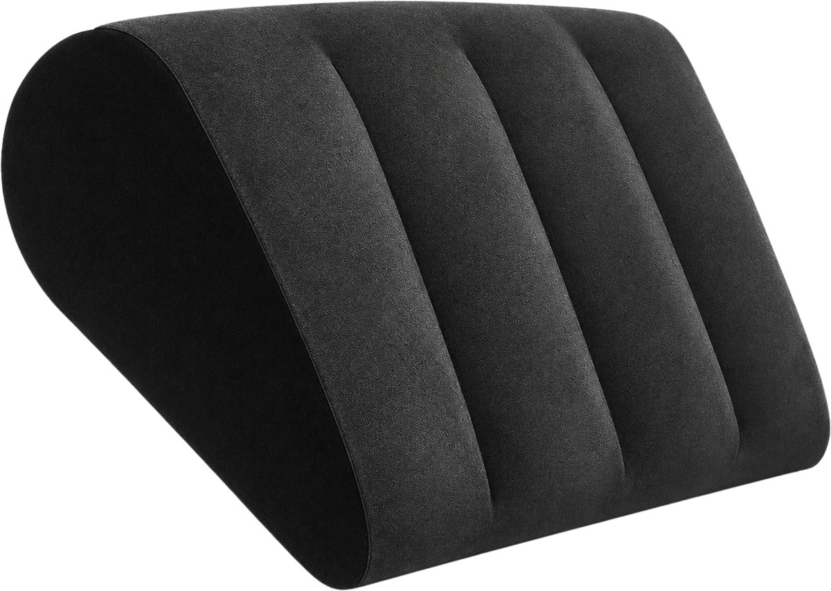 Purepeak Kniekussen voor in Bed - Wigkussen - Zwart - Leeskussen - Bookseat - Beenkussen Zijslapper - Opblaasbaar