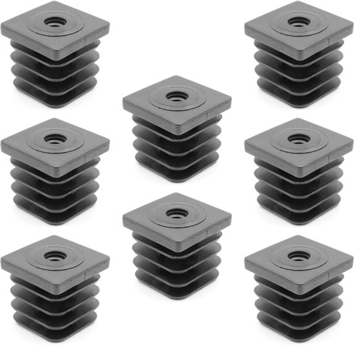 Store_8 - Schroefdraadstop - Instelstop voor vierkante buizen - Zwart