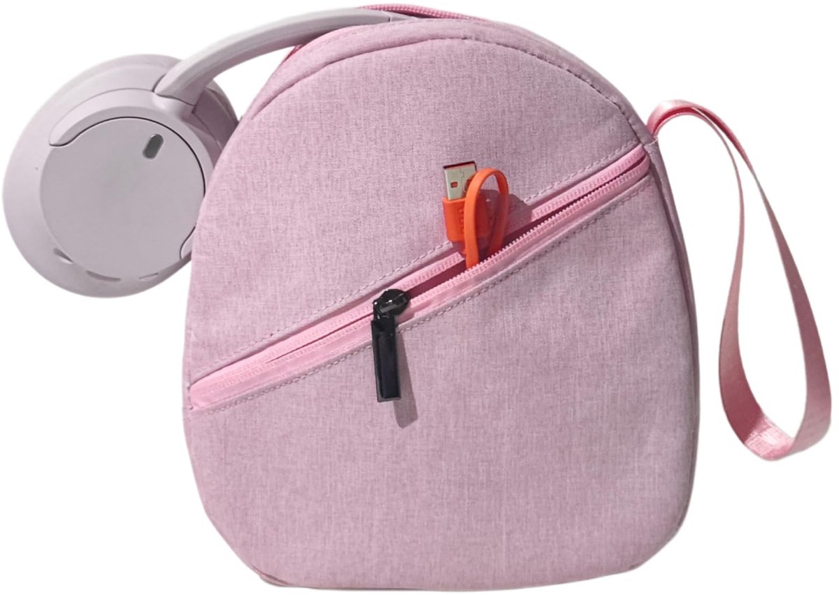 Organizer Kabels Waterafstotend, Reisetui voor Opladers, Powerbank, Harde Schijf, Tech Accessoires, Draagbare Tas voor Kantoor, Universiteit, Reizen, Dagelijks Gebruik (Roze)
