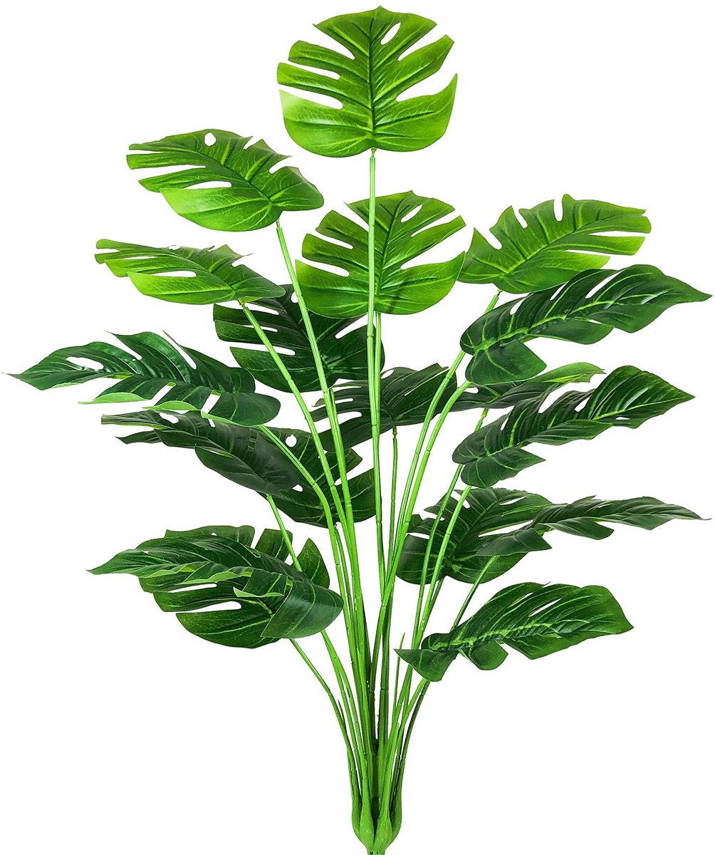 Grote Kunstplant Monstera Tropische Nep Palmboom Blad met Stengel voor Binnen en Buiten De