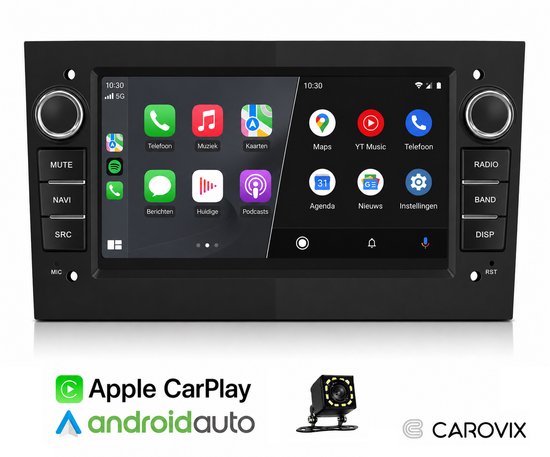 Carovix® Autoradio - Draadloos Apple Carplay & Android Auto - Geschikt voor Opel Astra H Corsa C & D Agila Combo Antara Vectra Zafira Meriva Vivaro Tigra - Navigatiesysteem - Bluetooth - USB - 7 Inch HD Touchscreen - Achteruitrijcamera
