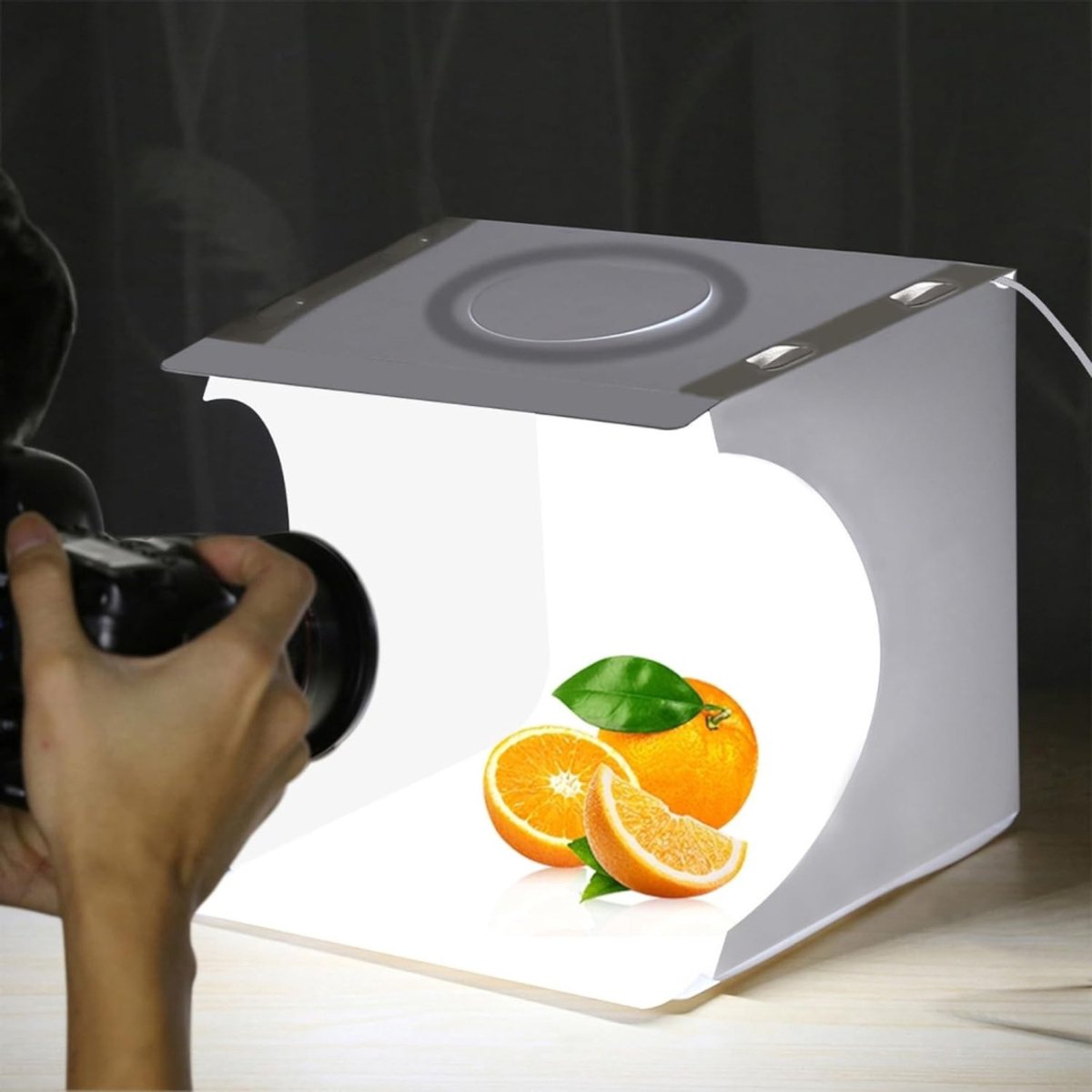 Ploutos® Fotobox - Compacte Fotostudio Box - Fotoboek Plakalbum met Pergamijn Tussenvellen - Wit - 26cm x 24cm x 5cm