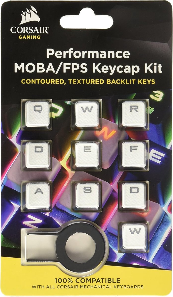 Corsair CH-9000233-NA Performance Set FPS MOBA sleutelset wit - Keyset - Toetsenset - Losse Toetsen - Voor Corsair Mechanische Toetsenborden
