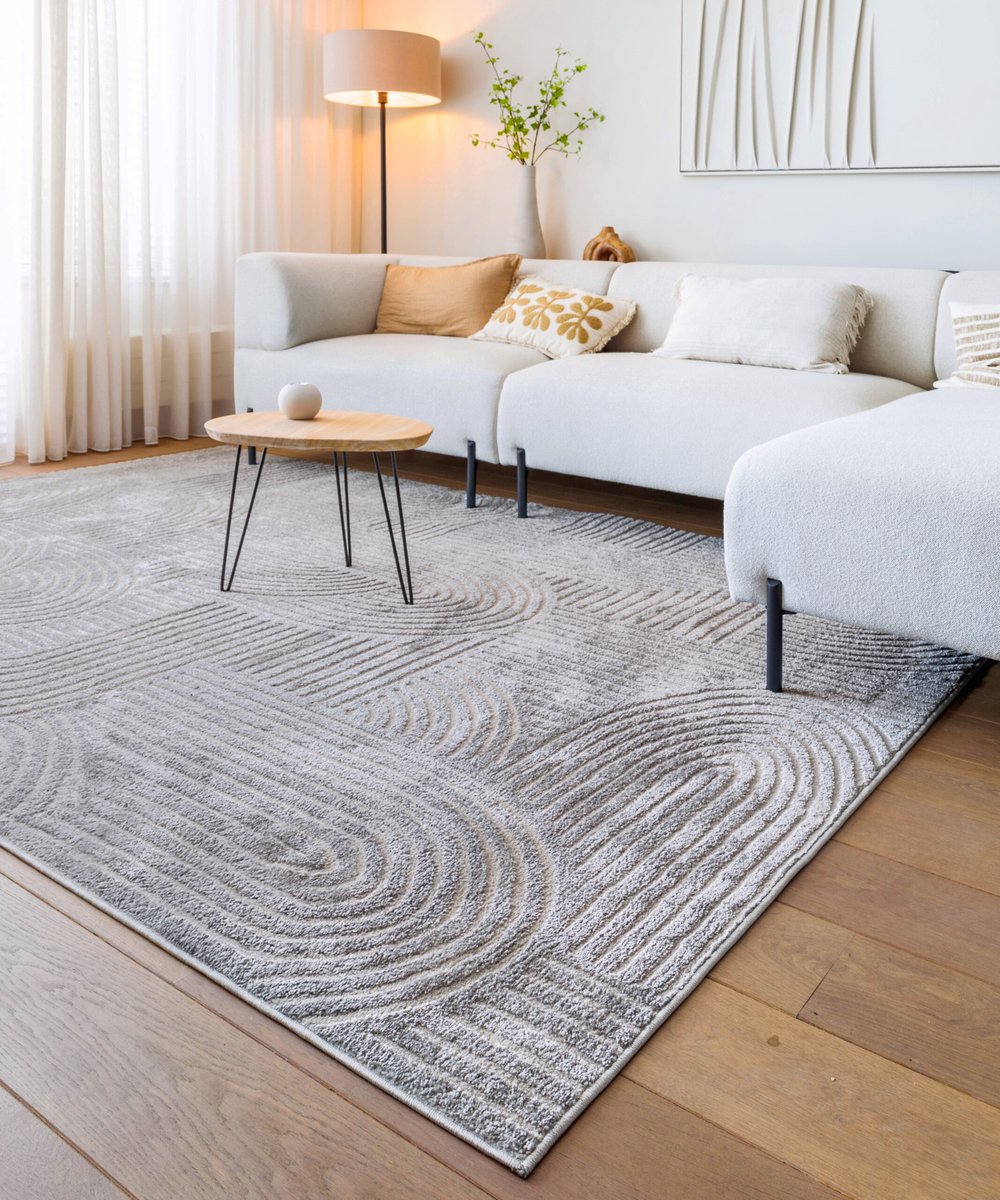 Scandinavisch vloerkleed - Contour Bend grijs 100x150