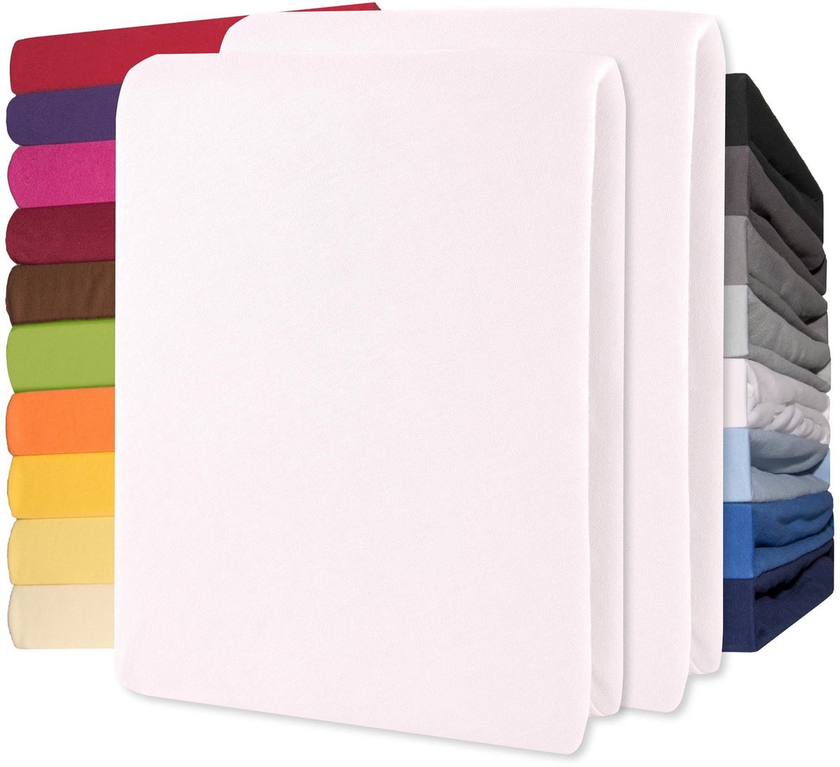 Lucina SJersey pech Bedlaken, 90 x 200-100 x 200 cm, Sneeuw-Wit