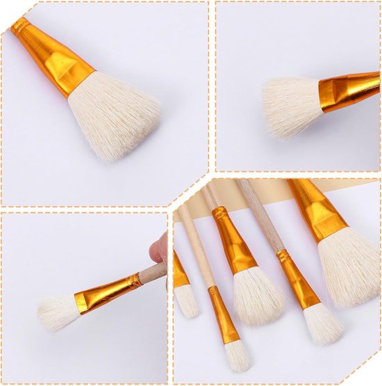 11 stuks keramische kwasten, kunstenaarskwast, waaierkwast voor keramiek, beschilderen, glazuurkwast, keramische kwast, gedeeltelijk keramisch glazuurkwast, acrylverf, penseelset — afbeelding 2