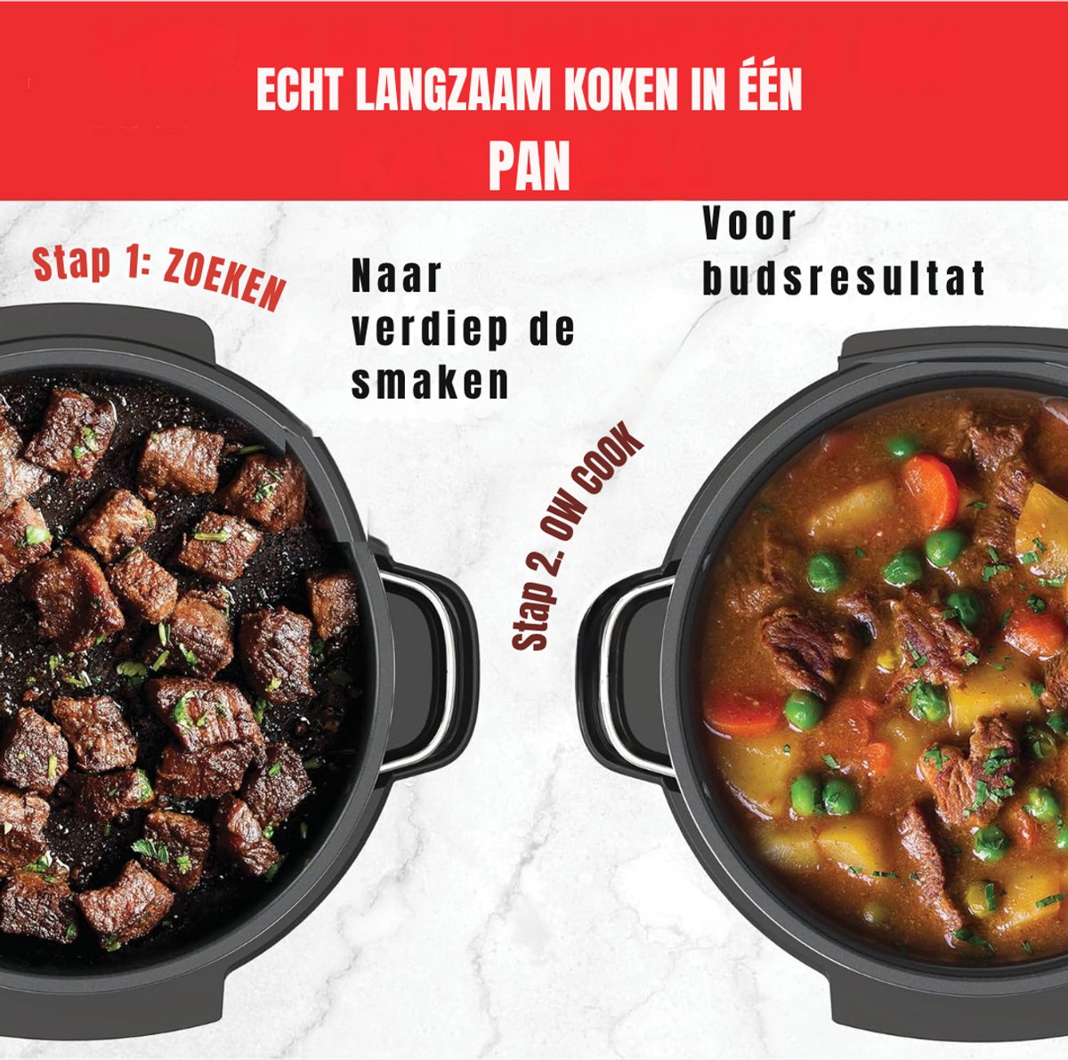 Slowcooker Met Timer - Multicooker - Slowcooker - Zwart - 39cm x 26cm x 35cm – foto 3