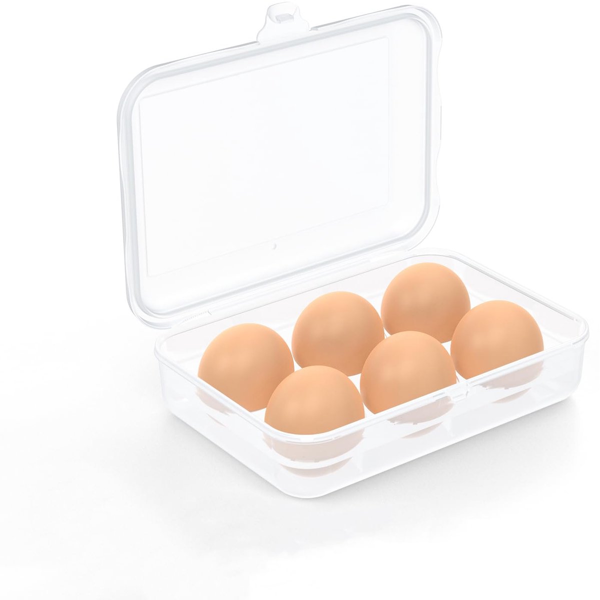 6 roosters eiercontainer, plastic opbergdoos lekvrije schokbestendige bescherming, draagbare lade transportdispenser voor kamperen, picknick, reizen, keuken, koelkast buiten, transparant