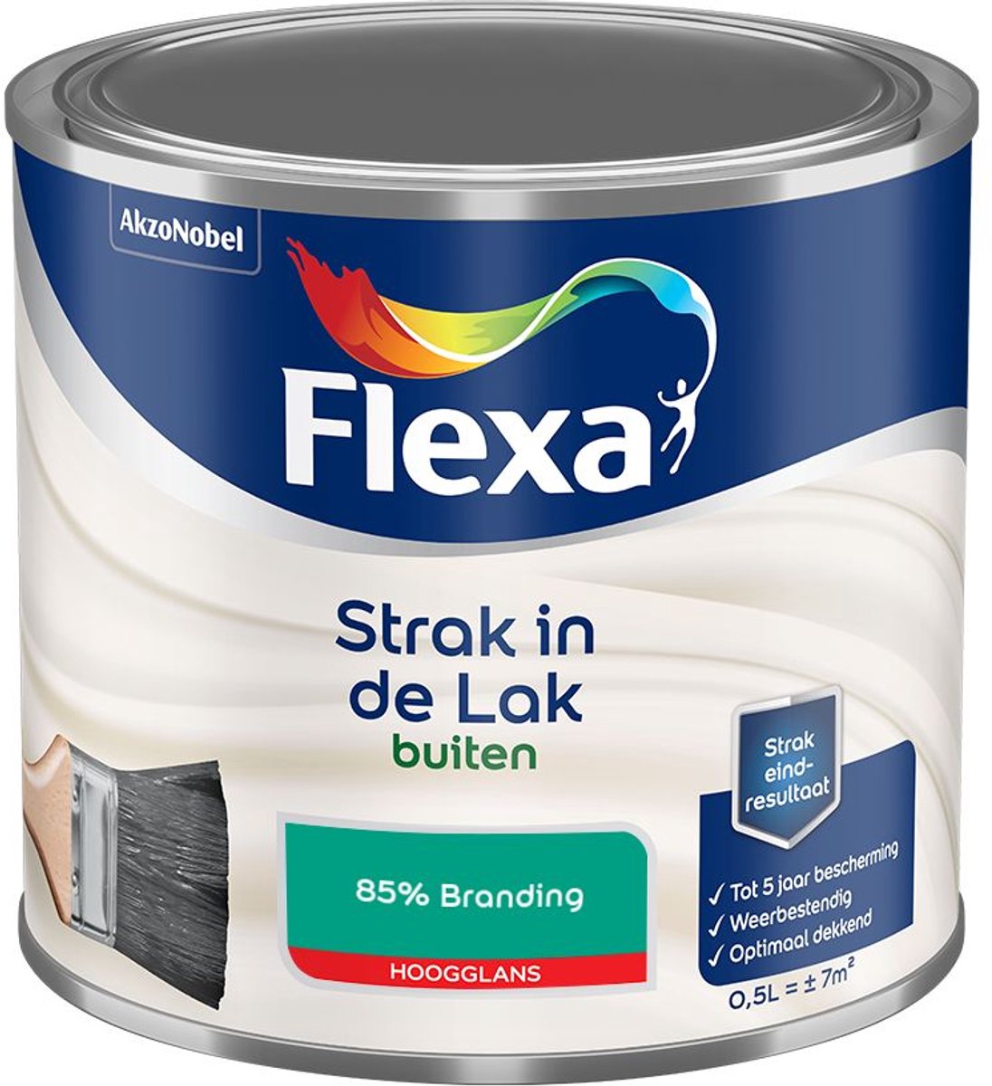 Flexa - Strak In De Lak Buitenlak Hoogglans - 85% Branding - Mengverf - 500 Ml