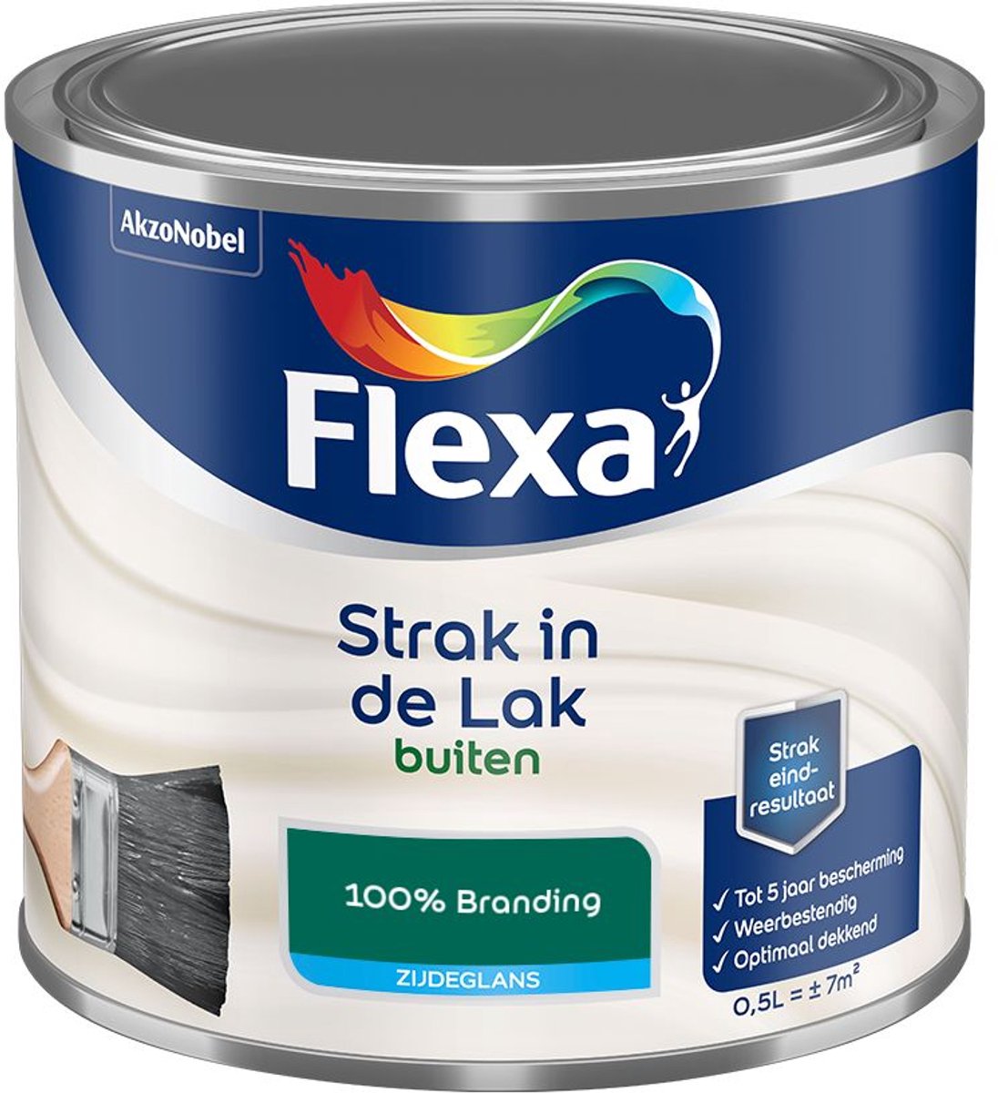 Flexa - Strak In De Lak Buitenlak Zijdeglans - 100% Branding - Mengverf - 500 Ml