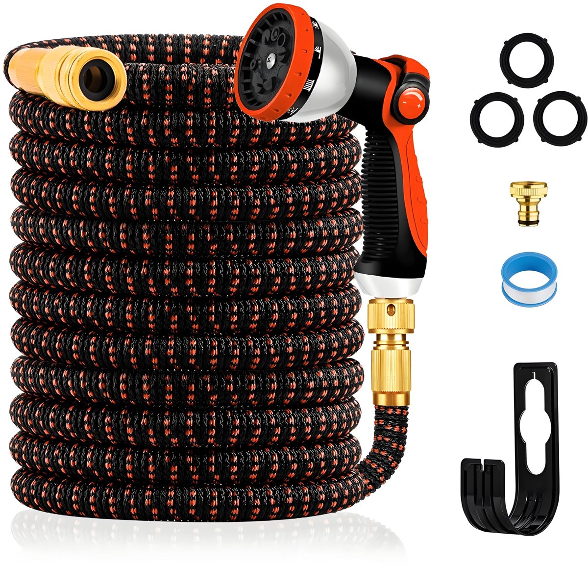Uitbreidbare Tuinslang 45,5m/150ft, Verbeterde 3-Laags Latex, 3/4 "& 1/2" Metalen Connectoren, Duurzaam 3450d Weefsel, Flexibele Waterslang, 10 Functies Spray, Slang Voor Tuinier