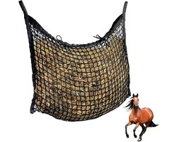 Hooizak voor Paarden 90 x 80 cm, Fijn Gaas, Voedingsnet, Geschikt voor Ponies en Geiten, Capaciteit 8 kg, Zwart