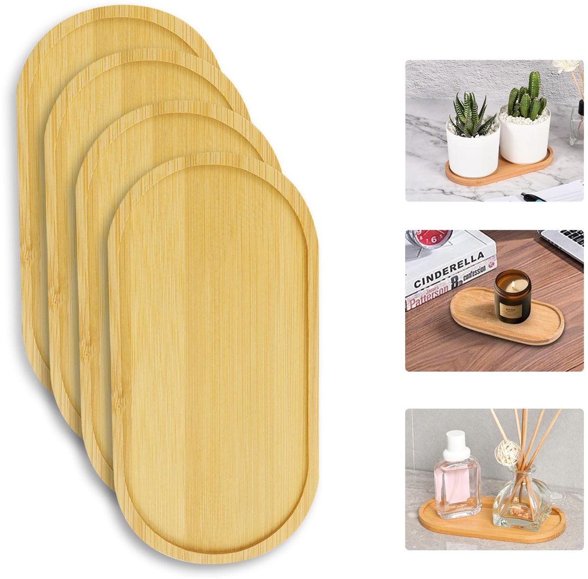 Dienbladen, herbruikbaar, klein dienblad voor koffie, dessert, woonkamer, snack, 17,5 x 8,8 cm