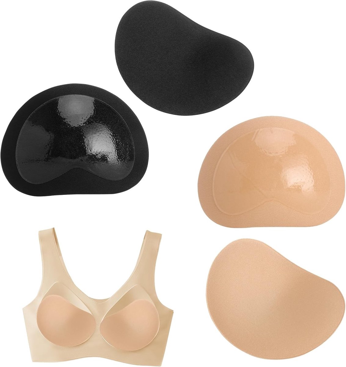 Set van 2 Herbruikbare Kleefbare Push Up BH Pads, Silicone Inlegkussens voor Rugloze Jurken, Off Shoulder Tops en Avondkleding, Versterkt Natuurlijke Curves