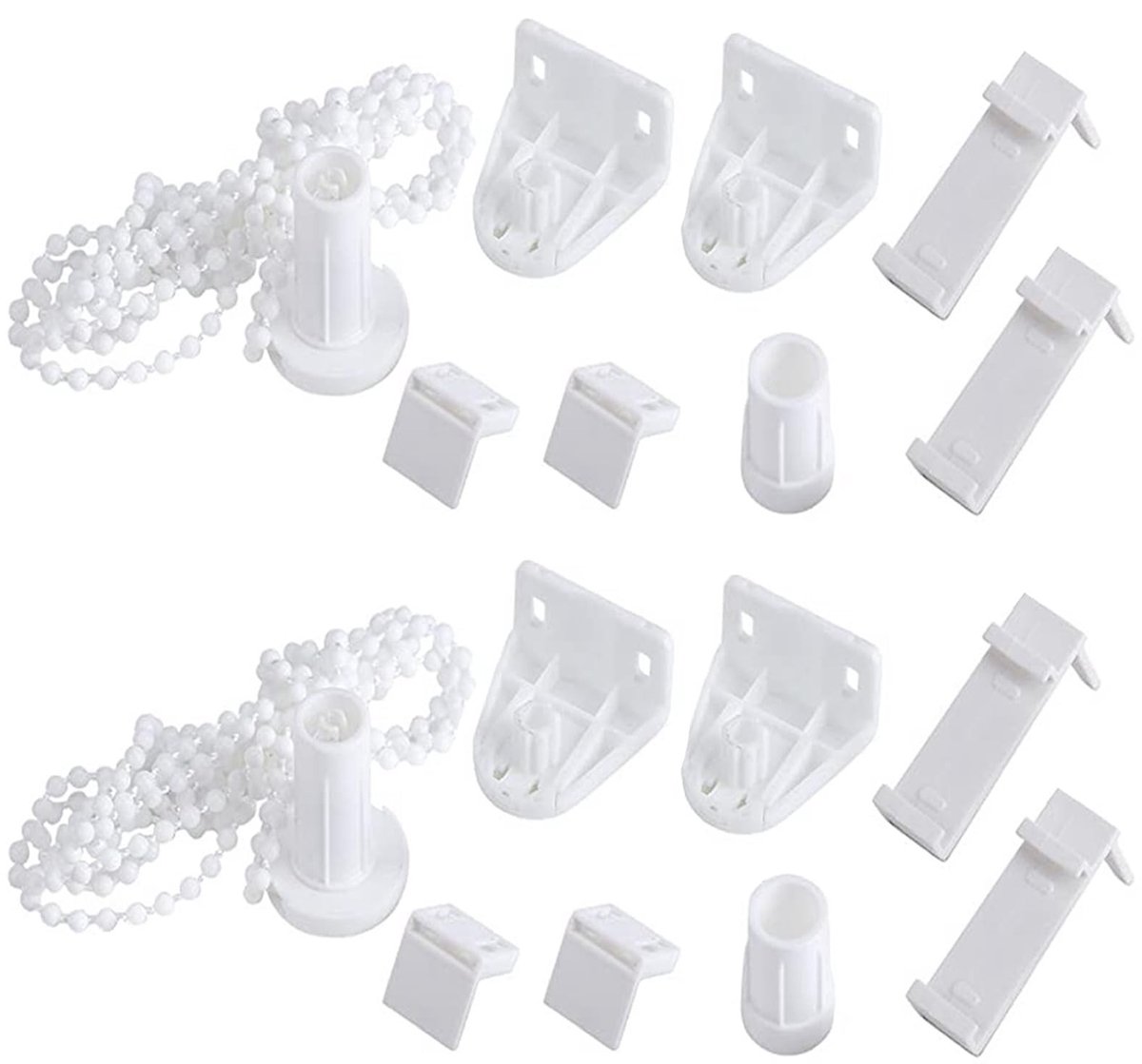 Dailygoods- Rolhouder Set van 2 - Klemsteunen zonder boren - Geschikt voor 17 mm - Verduisteringsrolgordijn - Duurzaam PVC - Eenvoudige installatie - Gordijnhouder