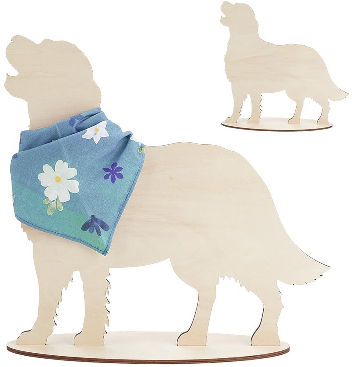 Dailygoods- Hond Display Stand Houten - Labrador Silhouet - Sjaalhouder - Multifunctioneel Dienblad - Dierenwinkel Decor - 36,8 x 10 x 34 cm - Hondendisplay