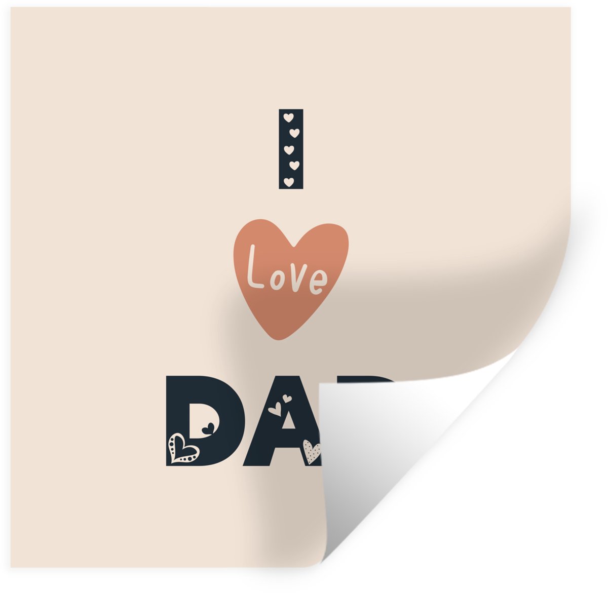 Muurstickers - Sticker Folie - Papa - I love dad - Spreuken - Quotes - 120x120 cm - Plakfo