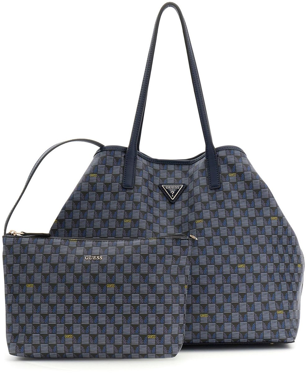 GUESS reistas schoudertas G Wave II Travel 2 In 1 Trolley Tote Blue Logo blauw