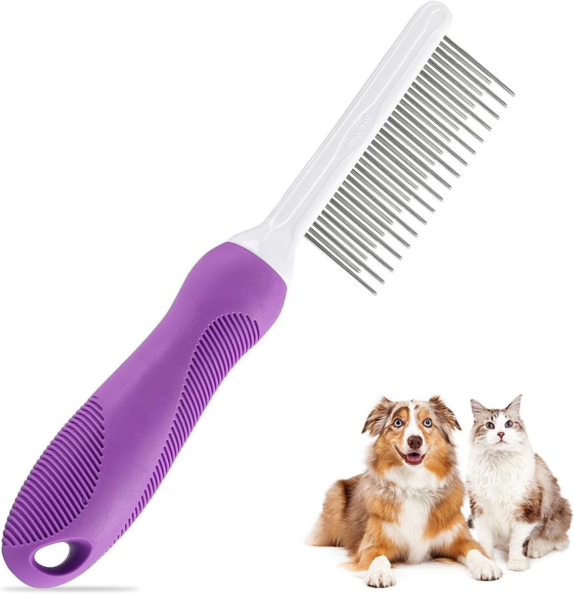 hondenborstel, ondervachtborstel, vlooienkam, hondenborstel, kort haar, roestvrij staal, huisdierverzorgingskam voor kleine en grote honden, verwijderen ontwarren knopen en zwevend haar