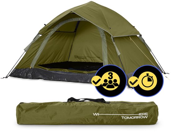 Where Tomorrow - Pop Up tent - 3 personen - 210 x 190 x 110 cm - Groen