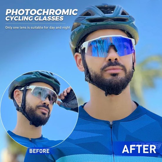 KAPVOE Fotochromatisch Sportzonnebril - Meekleurende Lens - UV400 - Wielrennen, Hardlopen, Mountainbiken & Outdoor van Kapvoe — afbeelding 5