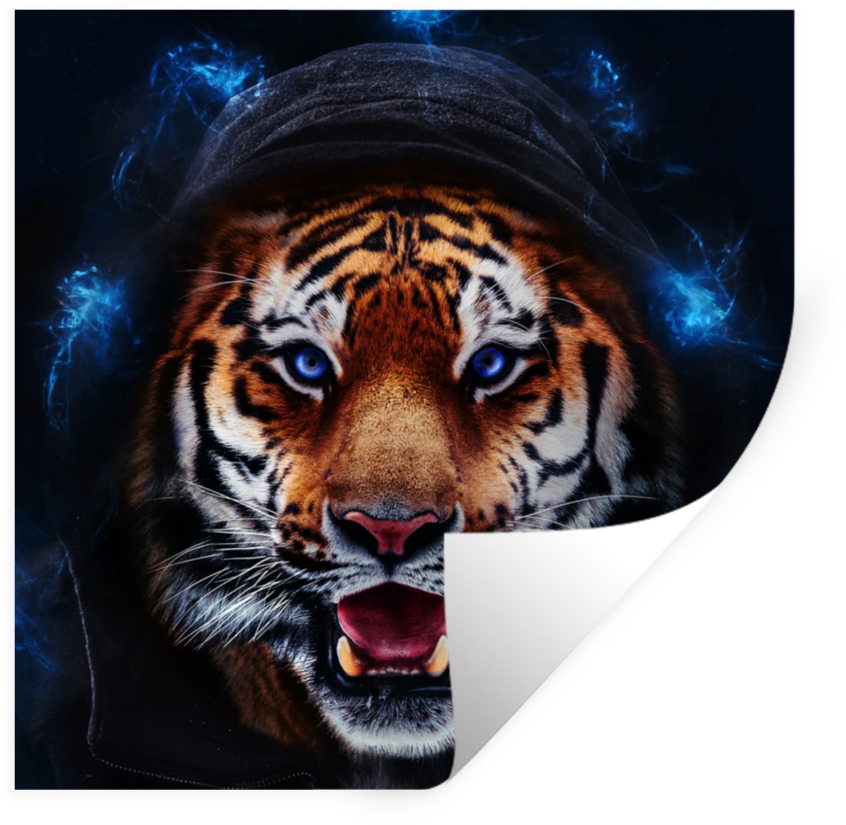 Muurstickers - Sticker Folie - Tijger - Kleding - Licht - 50x50 cm - Plakfolie - Muurstick