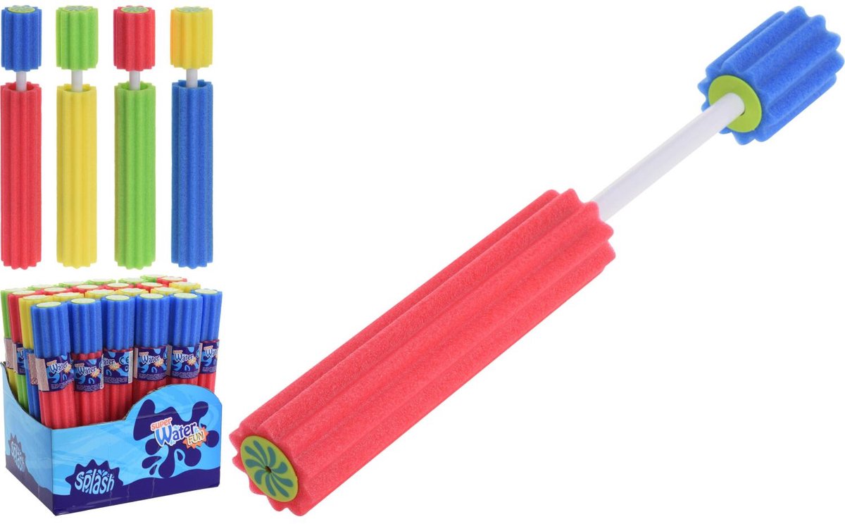 Free & Easy waterpistool spuit - 6x - foam pomp - lengte 30 cm - buiten speelgoed - water spuiten - spuiters
