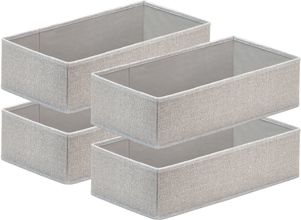 Blumtal HEMNES Organizer Opbergsysteem 4-delige set - Lade-organizer voor kleding voor HEMNES ladekast - 4x opbergbox voor T-shirts - Grijs