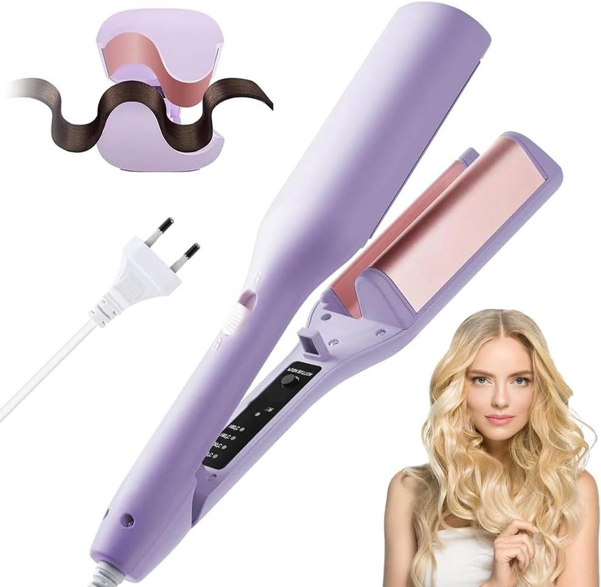 Krultang 32 mm - Haarstyler Golvend - Stijlvol Haar Creëren - S-Vormige Krullen - 32 mm - Paars