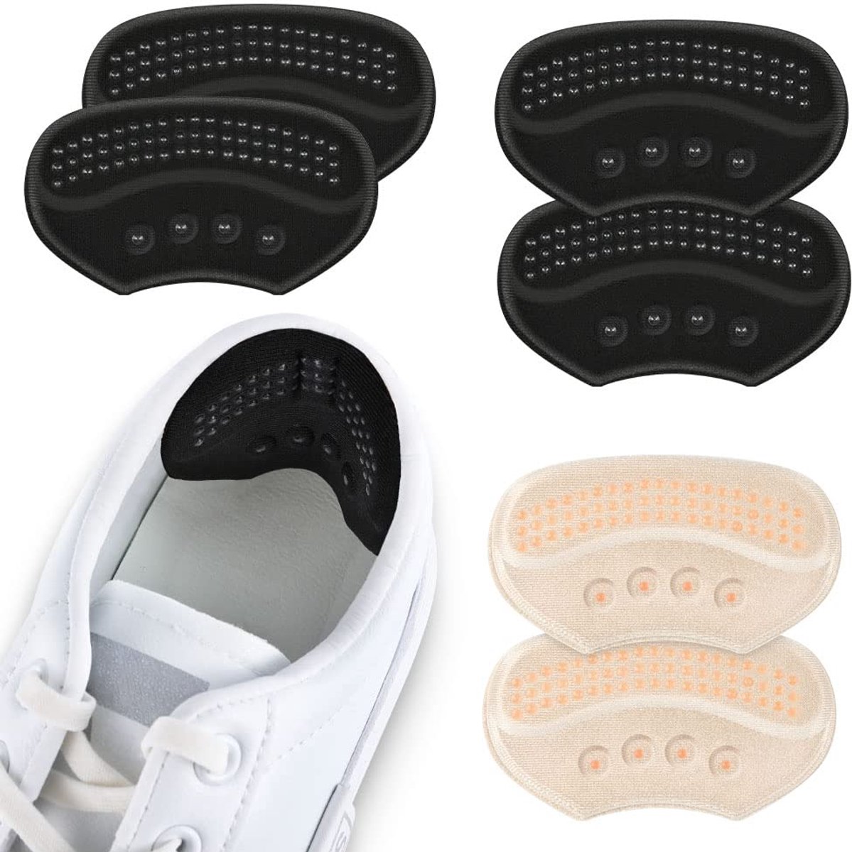 3 paar hielkussens voor schoenen, schoenkussens zijn te groot en zelfklevend, zelfklevend, hielbescherming, antislip, sporthielkussen