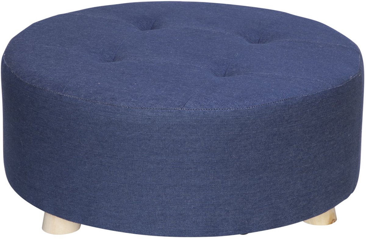 Cosy @ Home Kruk Jeans Blauw 50x50xh21cm Textiel