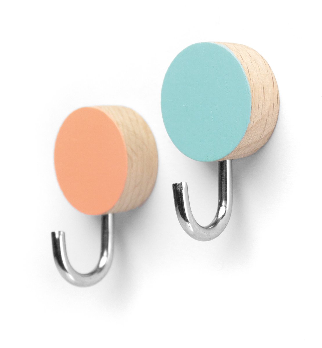 Magnetic Hook Timber - set of 2 assorted