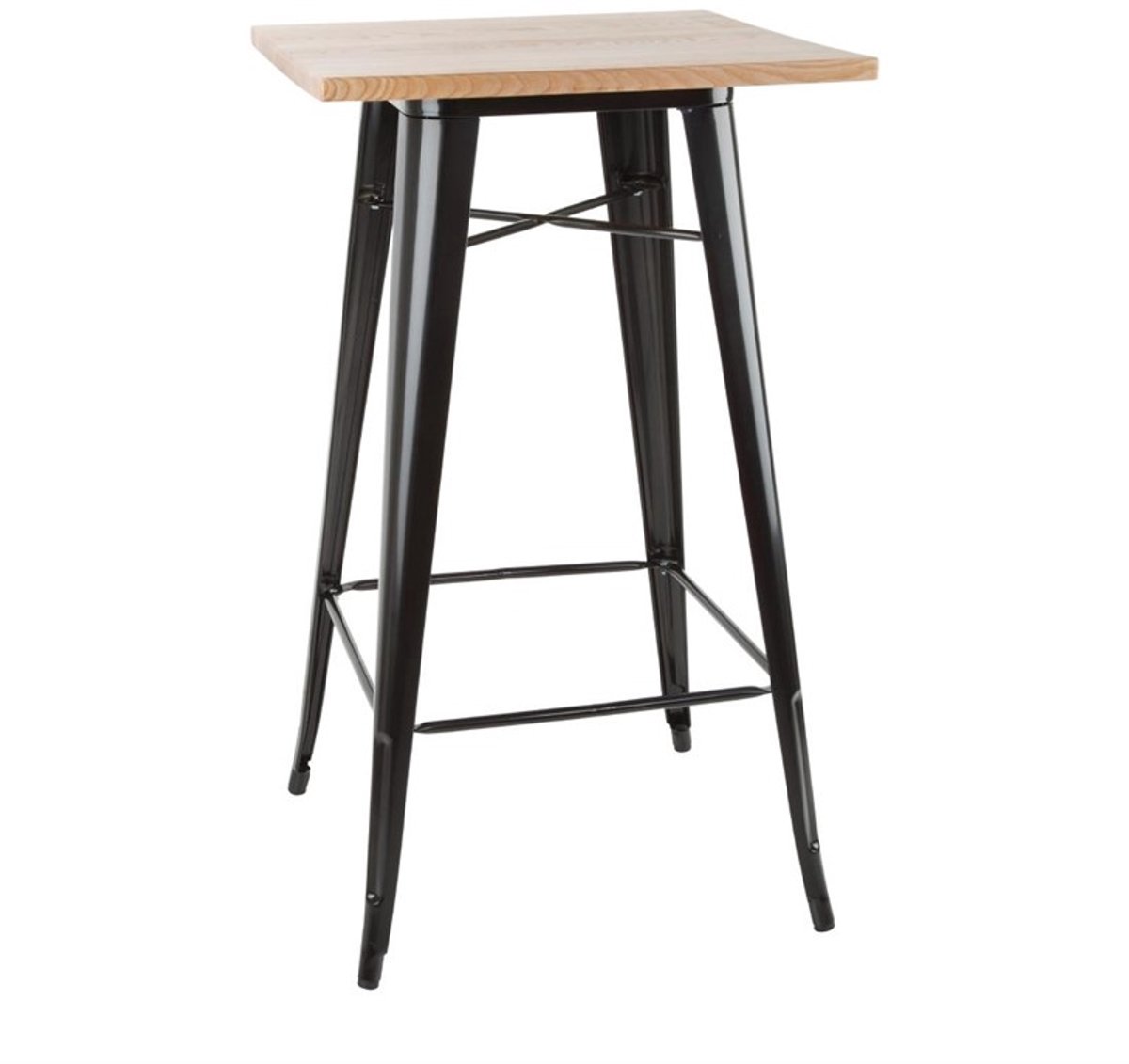 Bistro Bartafel Met Houten Blad Zwart - Bolero