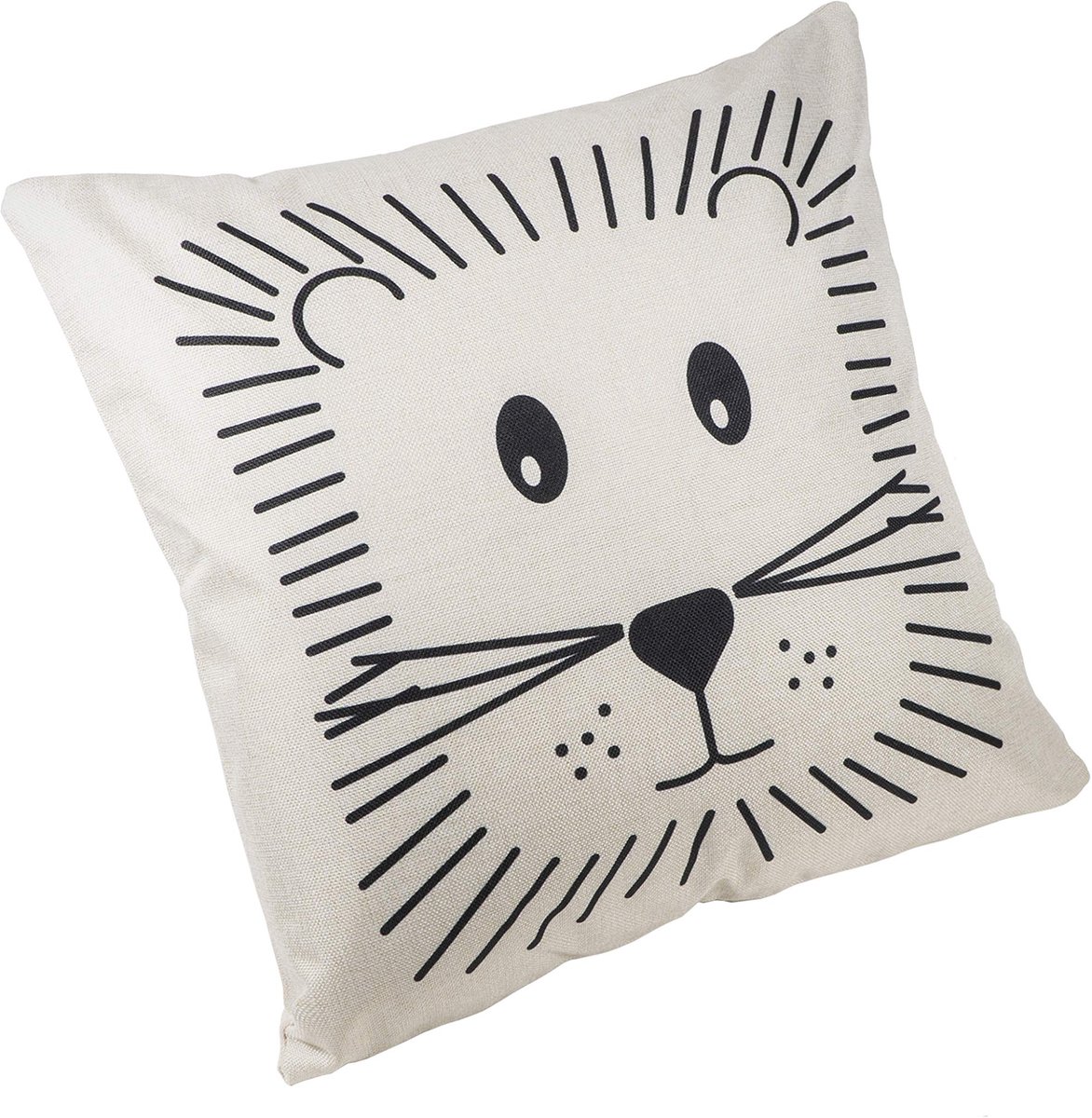 Kussenhoes leeuw - Kinderkamer - Kussenhoes - Kussenbeschermer - Omtrek kussen - Kussen - Hoofdkussen - Polyester - 45 x 45 cm (lxb)