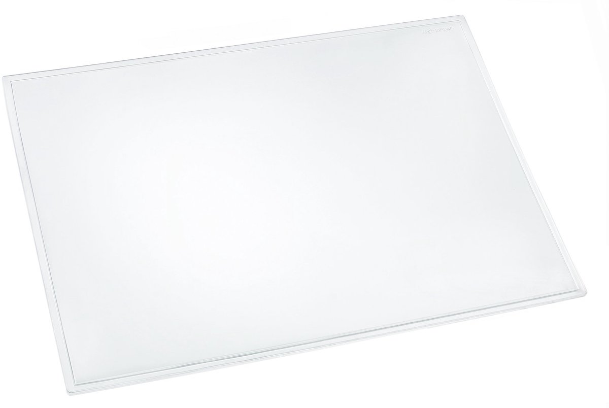 43640 Durella transparant glashelder, doorzichtige bureauonderlegger 39x60 cm, transparante bureauonderlegger voor hoog schrijfcomfort 39 x 60 cm transparant mat