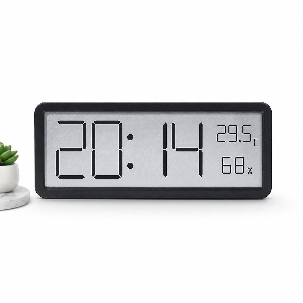 VHV-Digitale Wandklok met Temperatuur en Vochtigheidsweergave - Moderne Digitale Klok met Datum - Multifunctionele Hygiëne Meter voor Thuis en Kantoor