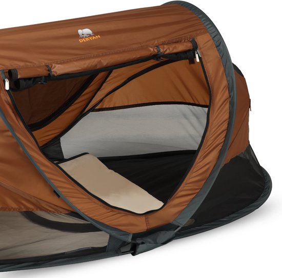Deryan Peuter Luxe Campingbedje - Inclusief zelfopblaasbare matras - Caramel van Deryan — afbeelding 3