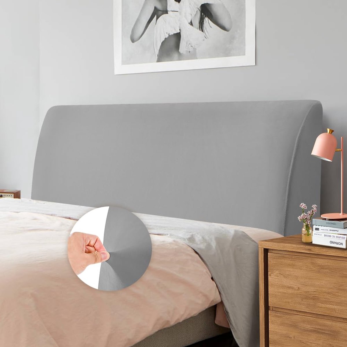 Zachte Stretch Velvet Hoofdbordhoes - Stofbestendig Hoofdbord Voor Slaapkamer - Geschikt Voor 120-140cm