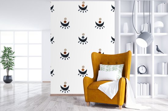 Behang - Fotobehang Patroon - Maan - Stippen - Breedte 145 cm x hoogte 220 cm