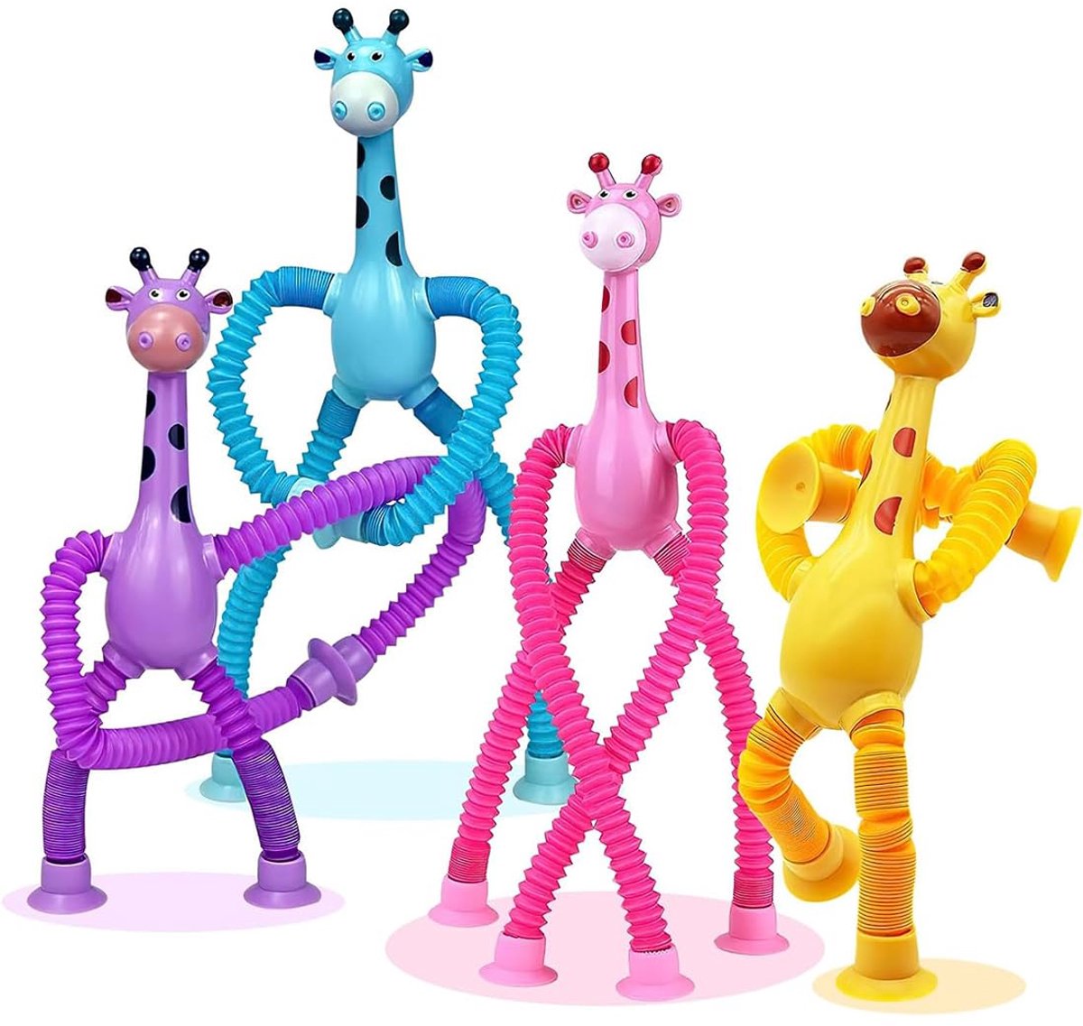 Telescopisch speelgoed, giraf, 4 stuks, giraffe speelgoed, telescopische zuignap, giraffe speelgoed, sensorisch speelgoed, giraffe speelgoed, sensorisch speelgoed
