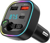 Bluetooth Transmitter - Fm Transmitter - met Handsfree Bellen - snel opladen - Plug and play - BT 5.3 - Carkit - Waterdicht en aardbevingsbestendig - Ruisonderdrukkingsfunctie - Bluetooth Auto - FM-frequentiebereik:87.5-108MHzt - 5x5x7.5cm - zwart