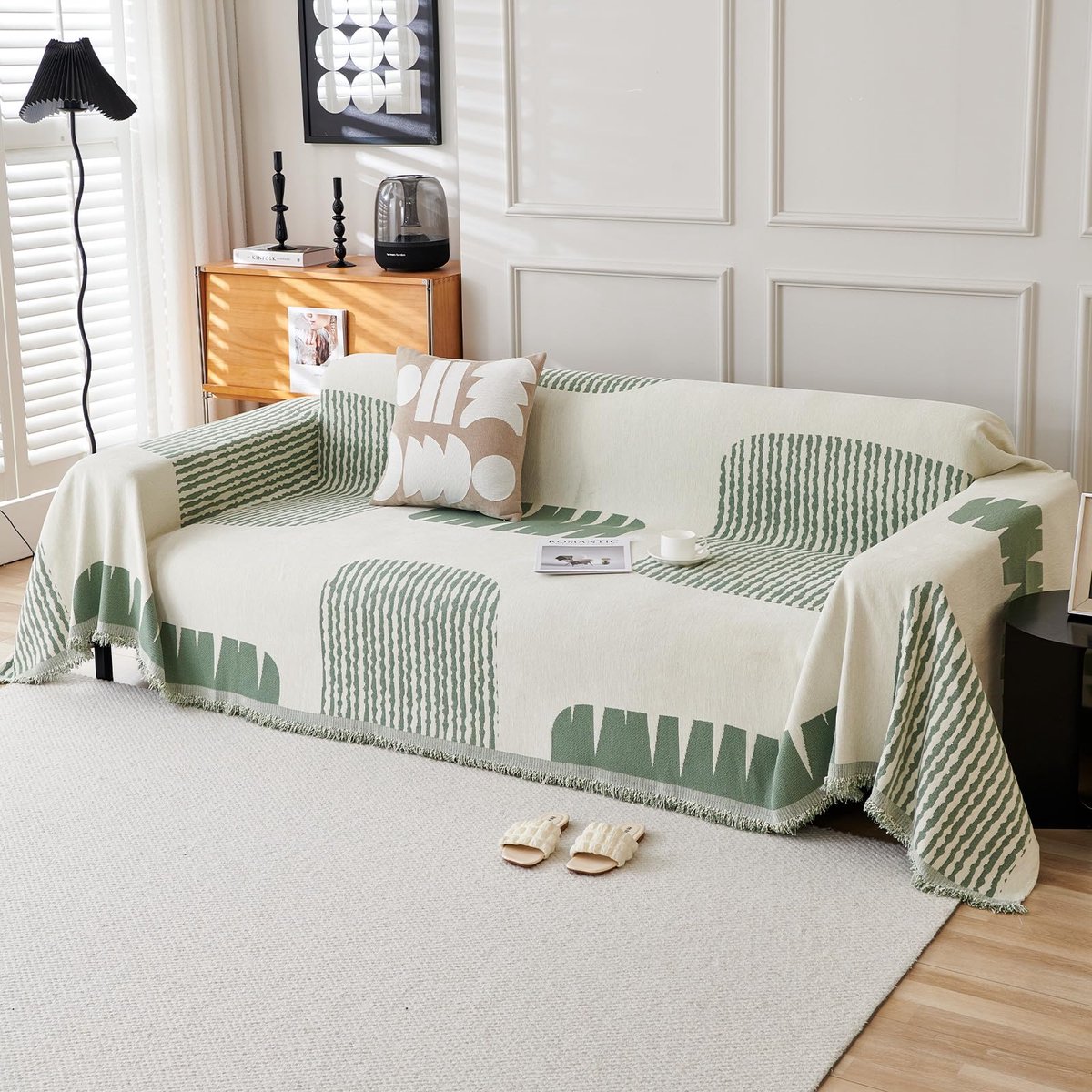 Plaids voor banken wasbare deken voor bed banken fauteuils, woonkamer 180 x 180 cm - groen