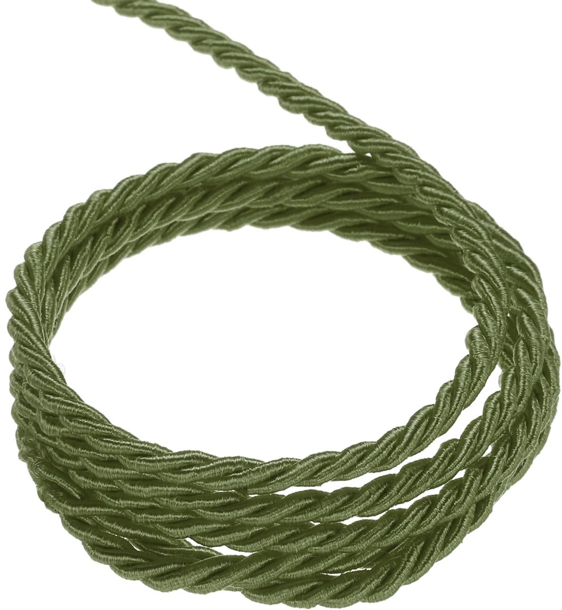 Draadrandschap, 3 mm, 3-laags gevlochten touw, glanzende draad, koord voor handwerk, cadeauzakjes, gordijn, kerstdecoratie, olijfgroen, 20 m
