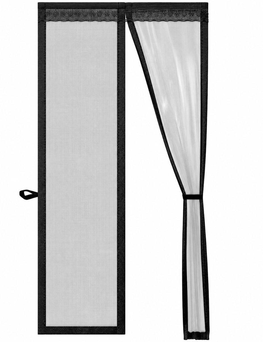 Vliegengordijn Zwart 85x205cm | Voor Nieuwbouw en Standaard Deuren, Eenvoudige Installatie, Deurhor