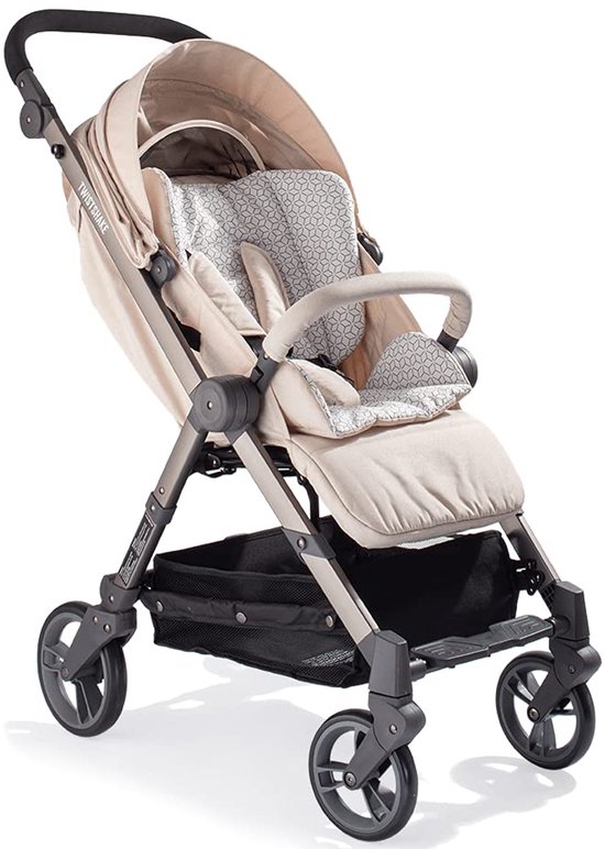 Kinderwagen Zitting - Zitje Voetenzak - Comfortabel Reizen - Ademend Zacht Materiaal - 48x44x10 cm - beige — afbeelding 2