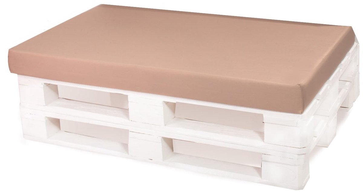 Vloerkussen, groot, vloerkussen voor kinderen, stoelkussen, tuinkussen (120 x 40 cm, beige)